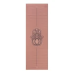 Mata do jogi PVC Bodhi Leela Hamsa Hand 4,5 mm różowa Rose Tan
